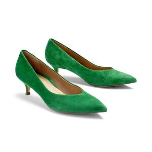 Vionic Josie Kitten Heel Suede Green 10 w